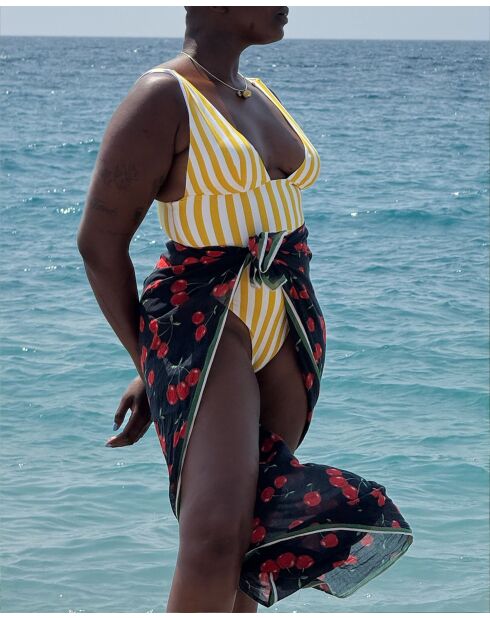 Caletto zonnegeel badpak uit één stuk zonder beugel