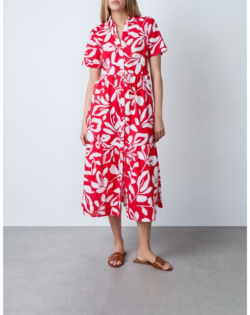 Ebbi jurk met rode print