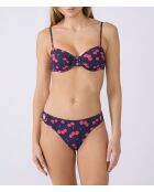 Klassischer BH mit Bügel ohne Schale Velvet Red Prints auf Marineblau