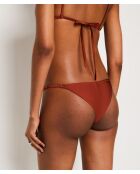Bas de bikini bresilien nouette Strap swim marron