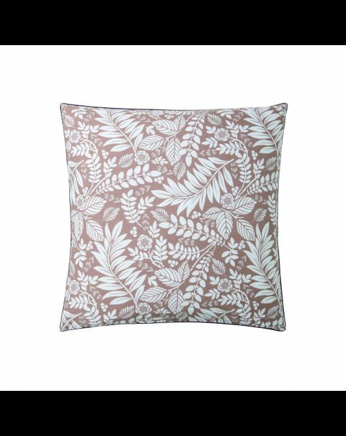 Federa per cuscino L'Île Rousse marrone ambra stampato in percalle di cotone