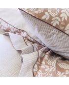 Federa per cuscino L'Île Rousse marrone ambra stampato in percalle di cotone