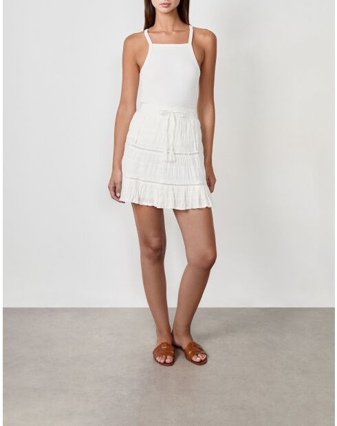 Jupe Tasha brodée blanche