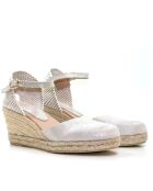 Sandales compensées Nuria platine - Talon : 6,5 cm