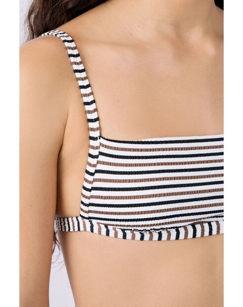 Mehrfarbiger Ajo-BH ohne Bügel, Stirnband und ohne Schale