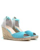 Sandales compensées Ana Belen Turquoise - Talon : 6,5 cm