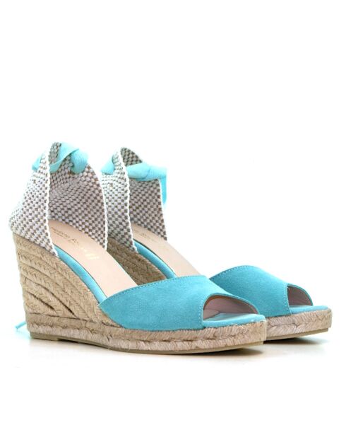 Sandales compensées Ana Belen Turquoise - Talon : 6,5 cm