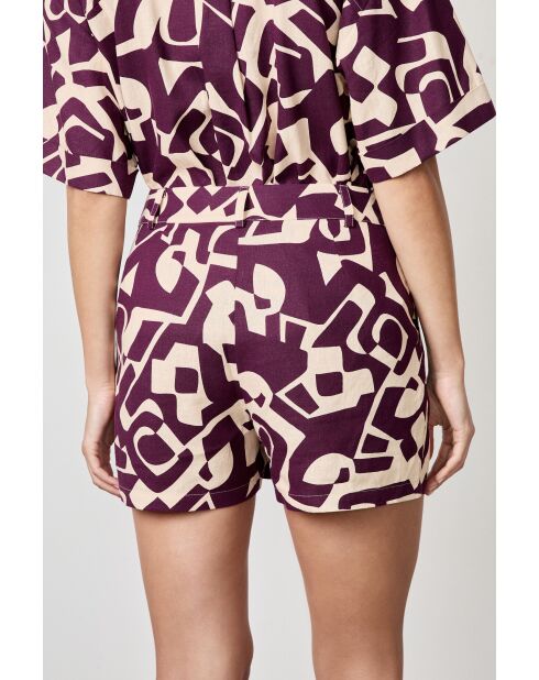 Pantaloncini Sunday con stampa bordeaux