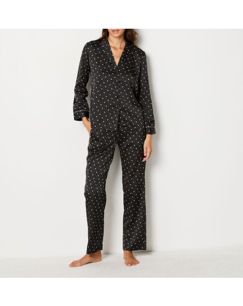 Polka Chic Shirt mit schwarzem Hintergrunddruck