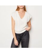 Ecru sweater van Fourtney in ecru