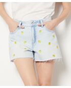 Himmelblaue bestickte Blover Shorts