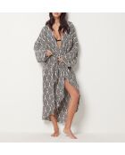 Kimono Xarraca b imprimé noir fond blanc