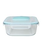 Bonjour-Bonjour vierkante glazen opbergdoos - 1,1 L