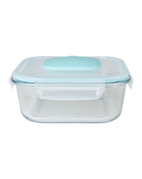 Bonjour-Bonjour vierkante glazen opbergdoos - 1,1 L