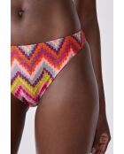 Bikinihose Muses mit lila Hintergrundprint.