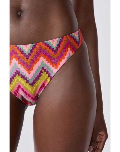 Braguita de bikini Muses con estampado de fondo morado.