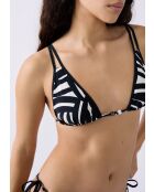 Triangel-BH ohne Bügel und ohne Schale ESPE LHO bedruckt schwarz weiß