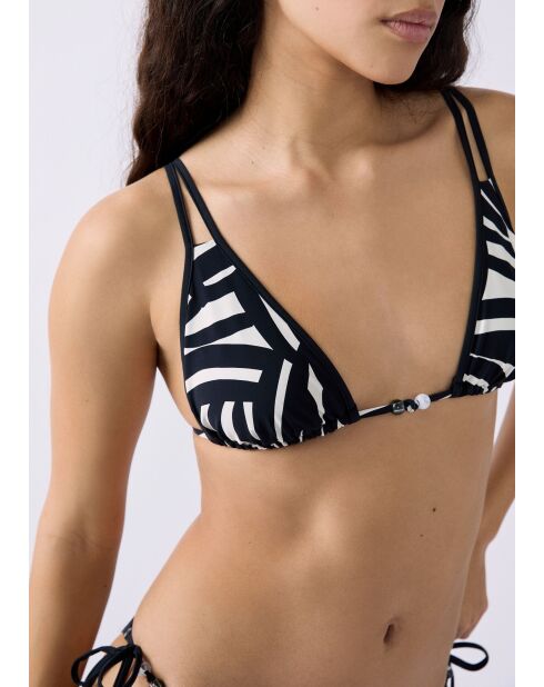 Triangel-BH ohne Bügel und ohne Schale ESPE LHO bedruckt schwarz weiß