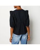 Zwarte blouse met borduursel Jasmin