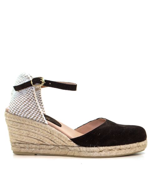 Sandales compensées Nira brun foncé - Talon : 6,5 cm