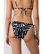Bas de bikini Espelho imprimé noir blanc