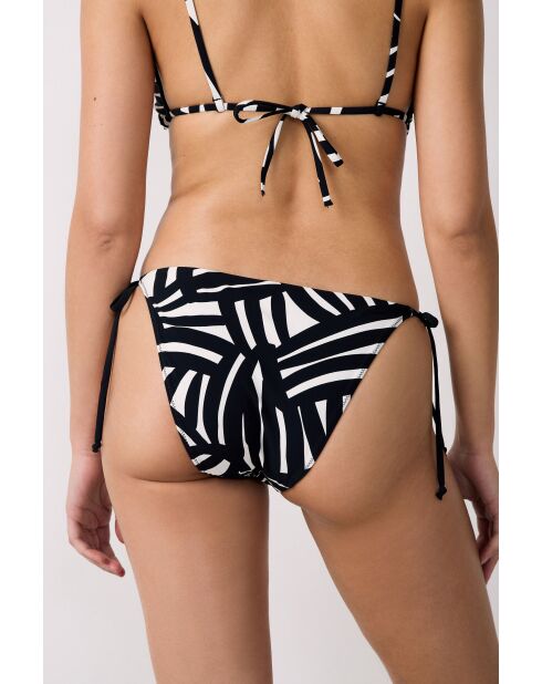 Bas de bikini Espelho imprimé noir blanc