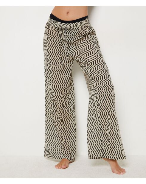 Bily b broek met beige en zwarte print