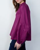 Pianobloes met borduursel van zwarte bessen