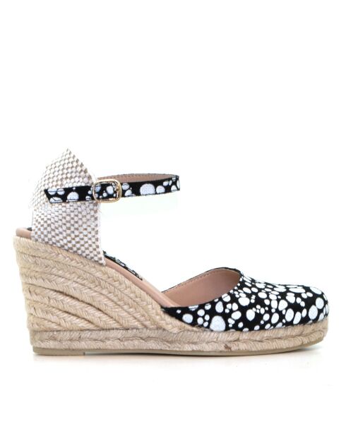 Sandales compensées Nuria daim noires