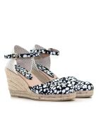 Sandales compensées Nuria daim noires