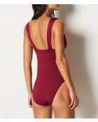 Costume da bagno intero senza cuciture Première granato bordeaux