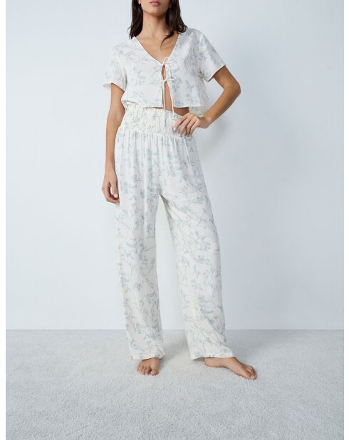 Reese blauwgroene broek met print