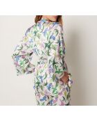 Bata estampada Janna azul y verde