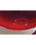 Cocotte fonte d'acier émaillée forme ovale Tradifonte blanc rouge - 6.5 L