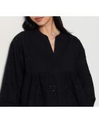 Ilda schwarzes besticktes Hemd