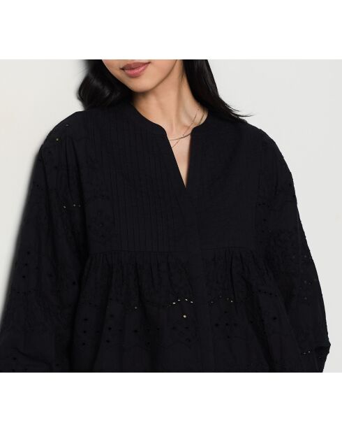 Ilda schwarzes besticktes Hemd