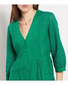 Tullgrünes besticktes Kleid