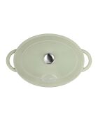 Tradifonte Kochtopf aus emailliertem Gusseisen, grün, oval, 4 l