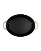 Tradifonte Kochtopf aus emailliertem Gusseisen, grün, oval, 4 l