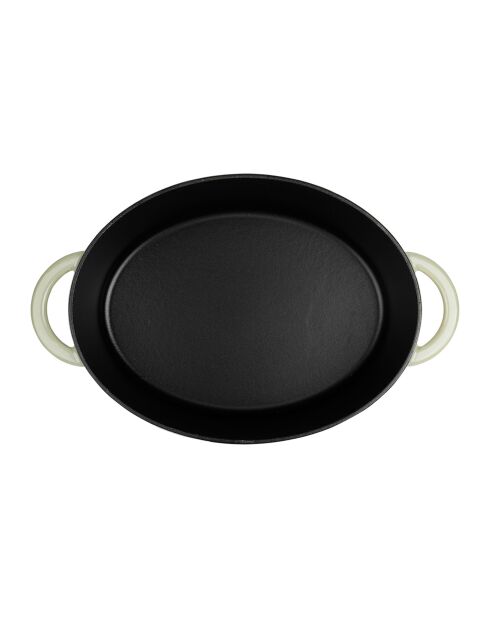 Tradifonte groene ovale geëmailleerde gietijzeren braadpan - 4 L