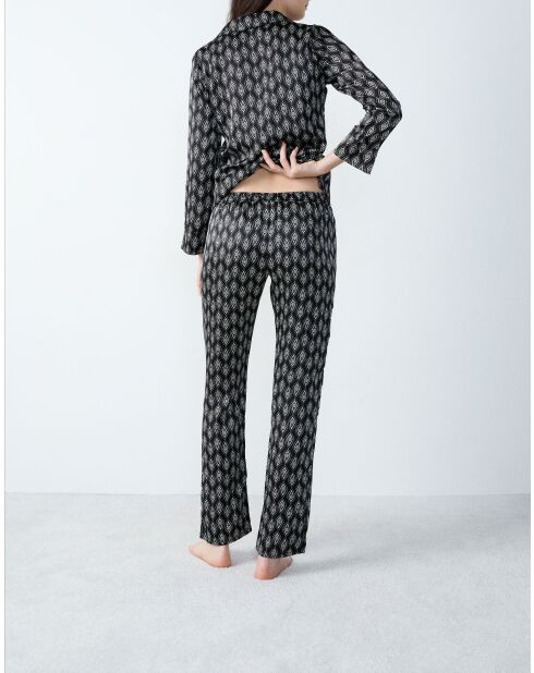 Nex broek gedrukt op zwarte achtergrond