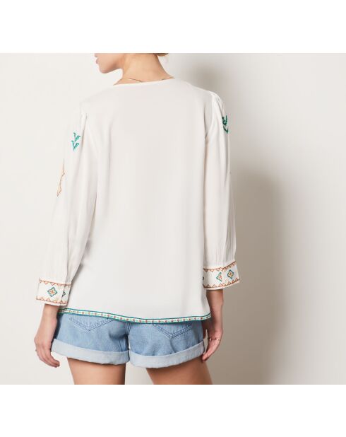 Oswald Bluse mit mehrfarbiger Stickerei