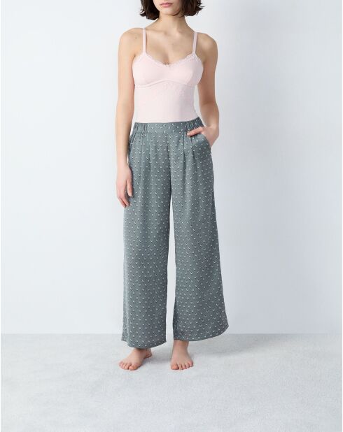 Rhett broek met groene achtergrondprint