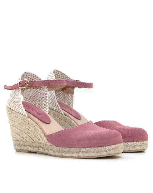 Sandales compensées Nuria prune clair - Talon : 6,5 cm