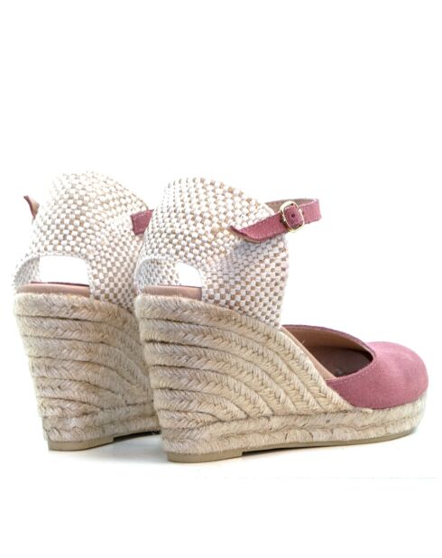 Sandales compensées Nuria prune clair - Talon : 6,5 cm