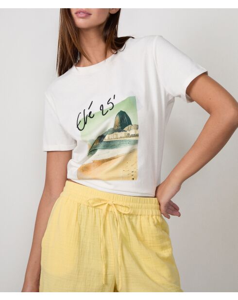 T-shirt bianca lucida