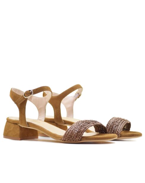 Sandales daim CA-1346 marron