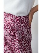 Falda Olympia con estampado de fondo burdeos