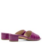 Mules à talon CA-264 texturé effet coco violet
