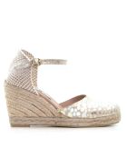 Sandales compensées Nuria à pois beiges - Talon : 6,5 cm